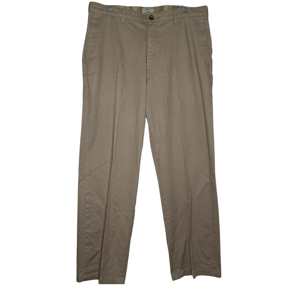 Lee 36x32 Straight Flat Tan Mens Khaki Pants Work Trousers Business Casual